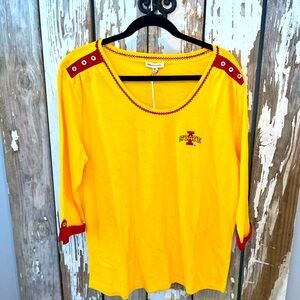 Iowa State 3/4 sleeve top NWT UG APPAREL Size XL